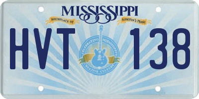 MS license plate HVT138