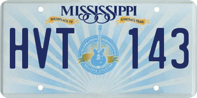 MS license plate HVT143