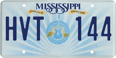 MS license plate HVT144