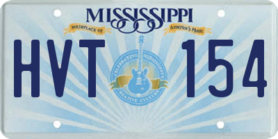 MS license plate HVT154