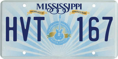 MS license plate HVT167