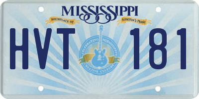 MS license plate HVT181