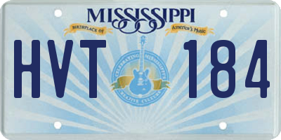 MS license plate HVT184