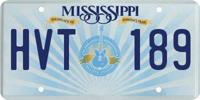 MS license plate HVT189