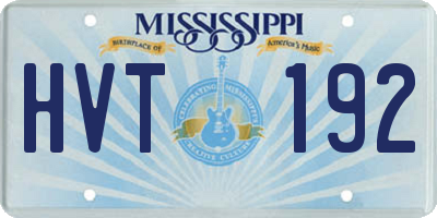 MS license plate HVT192