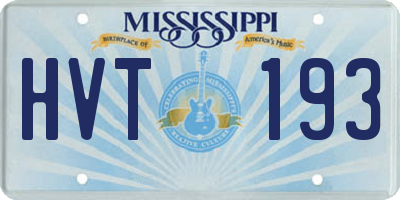 MS license plate HVT193