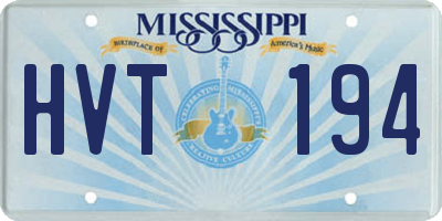 MS license plate HVT194