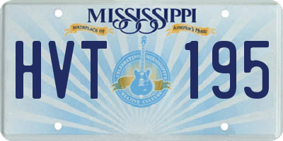 MS license plate HVT195