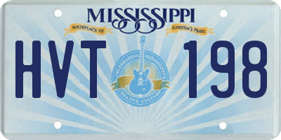 MS license plate HVT198