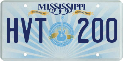 MS license plate HVT200