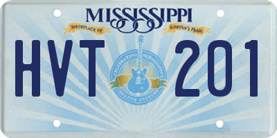MS license plate HVT201