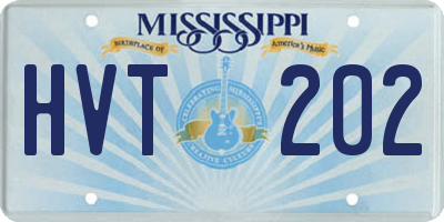 MS license plate HVT202