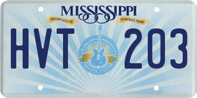 MS license plate HVT203