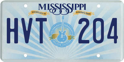 MS license plate HVT204