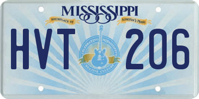 MS license plate HVT206