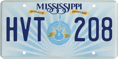 MS license plate HVT208