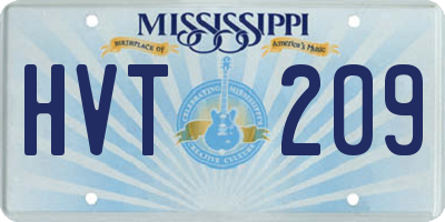 MS license plate HVT209