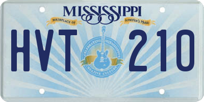 MS license plate HVT210