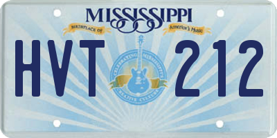 MS license plate HVT212