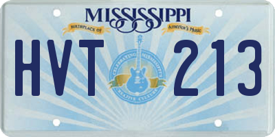 MS license plate HVT213