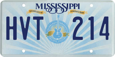 MS license plate HVT214