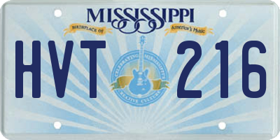 MS license plate HVT216