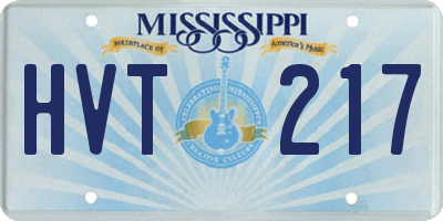 MS license plate HVT217