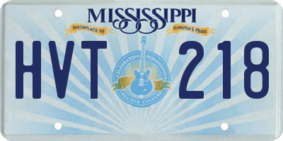 MS license plate HVT218