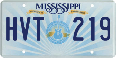 MS license plate HVT219