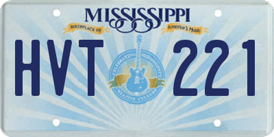 MS license plate HVT221