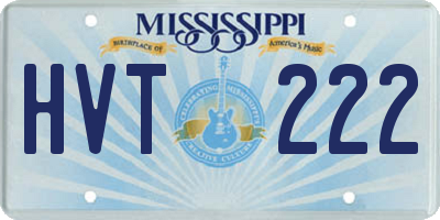 MS license plate HVT222