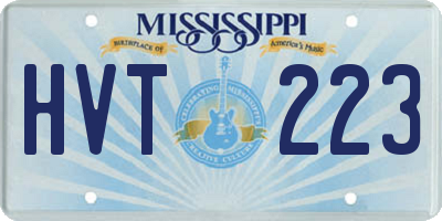 MS license plate HVT223