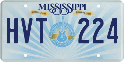 MS license plate HVT224