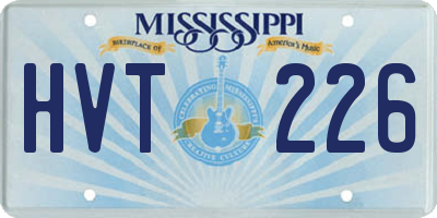 MS license plate HVT226
