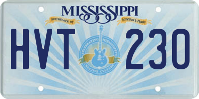 MS license plate HVT230