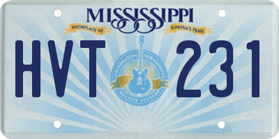 MS license plate HVT231