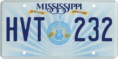 MS license plate HVT232
