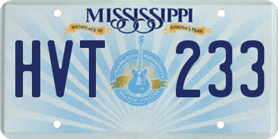 MS license plate HVT233