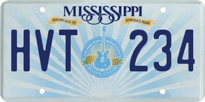 MS license plate HVT234