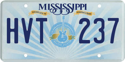 MS license plate HVT237
