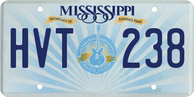 MS license plate HVT238