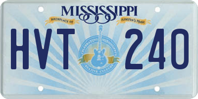 MS license plate HVT240