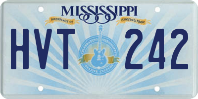 MS license plate HVT242
