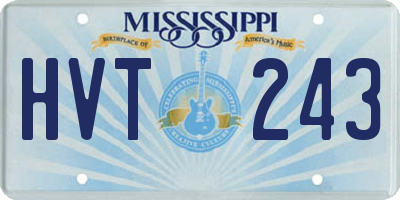 MS license plate HVT243