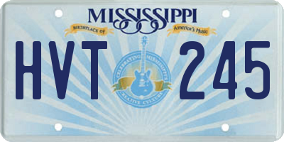 MS license plate HVT245