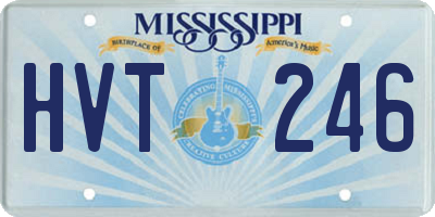 MS license plate HVT246