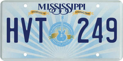 MS license plate HVT249