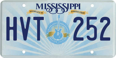 MS license plate HVT252
