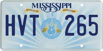 MS license plate HVT265