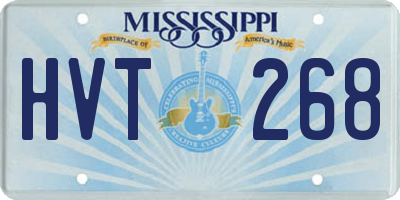 MS license plate HVT268